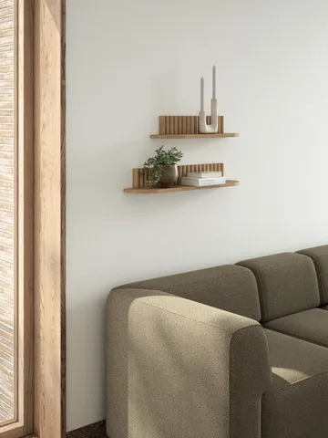 Pillar wall shelf - Oiled Natural Oak, 60x15x12 cm - Andersen Furniture