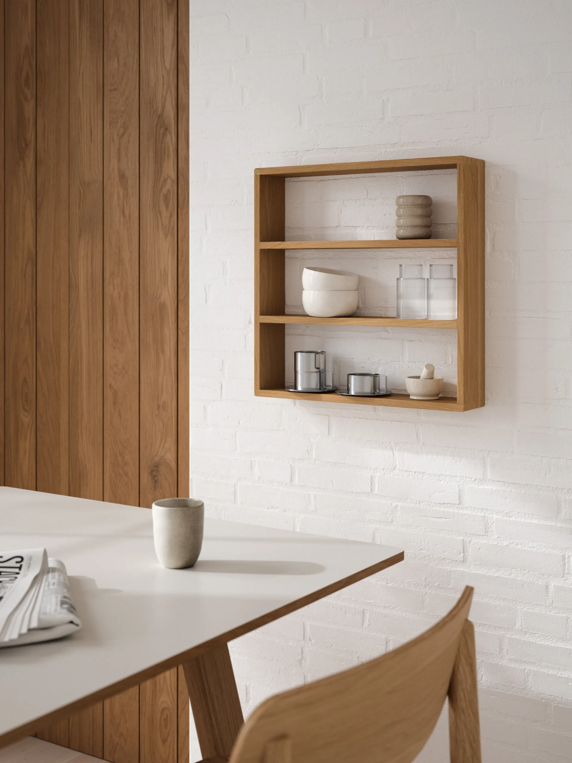 Sector wall shelf, Oiled Natural Oak, 50x50x10 cm Andersen Furniture