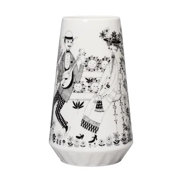 Emilia vase 19 cm - Black-white - Arabia