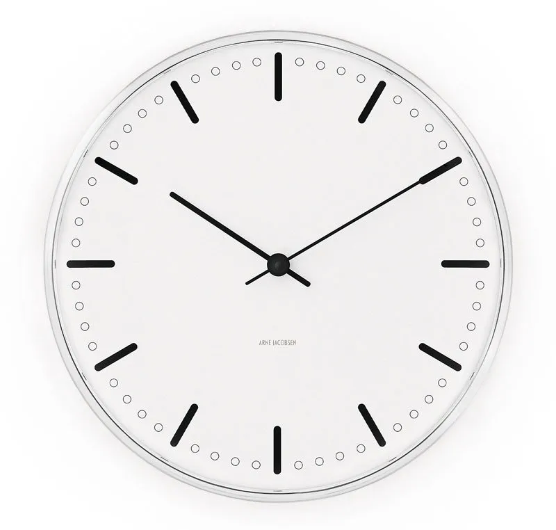 Arne Jacobsen City Hall, White, Ø16 cm Arne Jacobsen Clocks