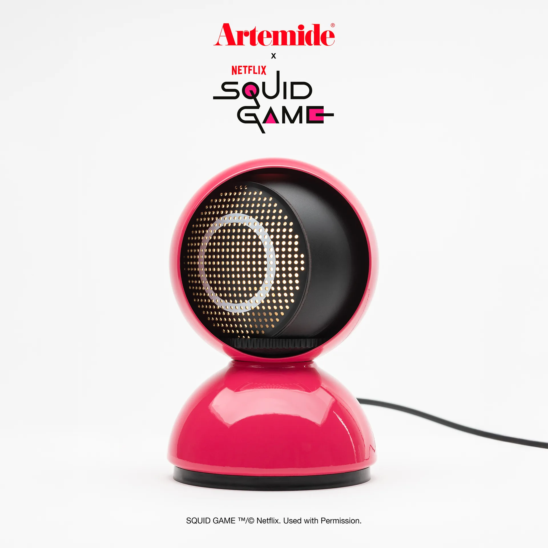 Eclisse x Squid Game table lamp Special Edition, Guard pink Artemide