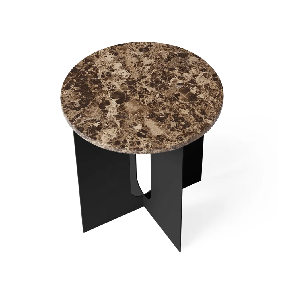 Androgyne side table, Emperador marble-black steel, Ø42 cm Audo Copenhagen