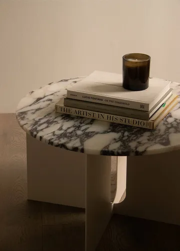 Androgyne side table - Emperador marble-ivory steel, Ø65 cm - Audo Copenhagen