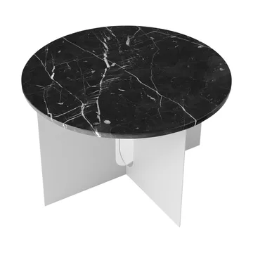 Androgyne side table - Nero Maquina marble-brushed steel, Ø65 cm - Audo Copenhagen