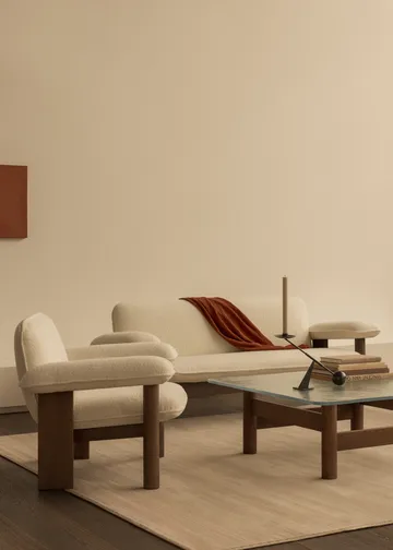 Brasilia armchair low back - Dark oak-Sahara sheepskin curly - Audo Copenhagen