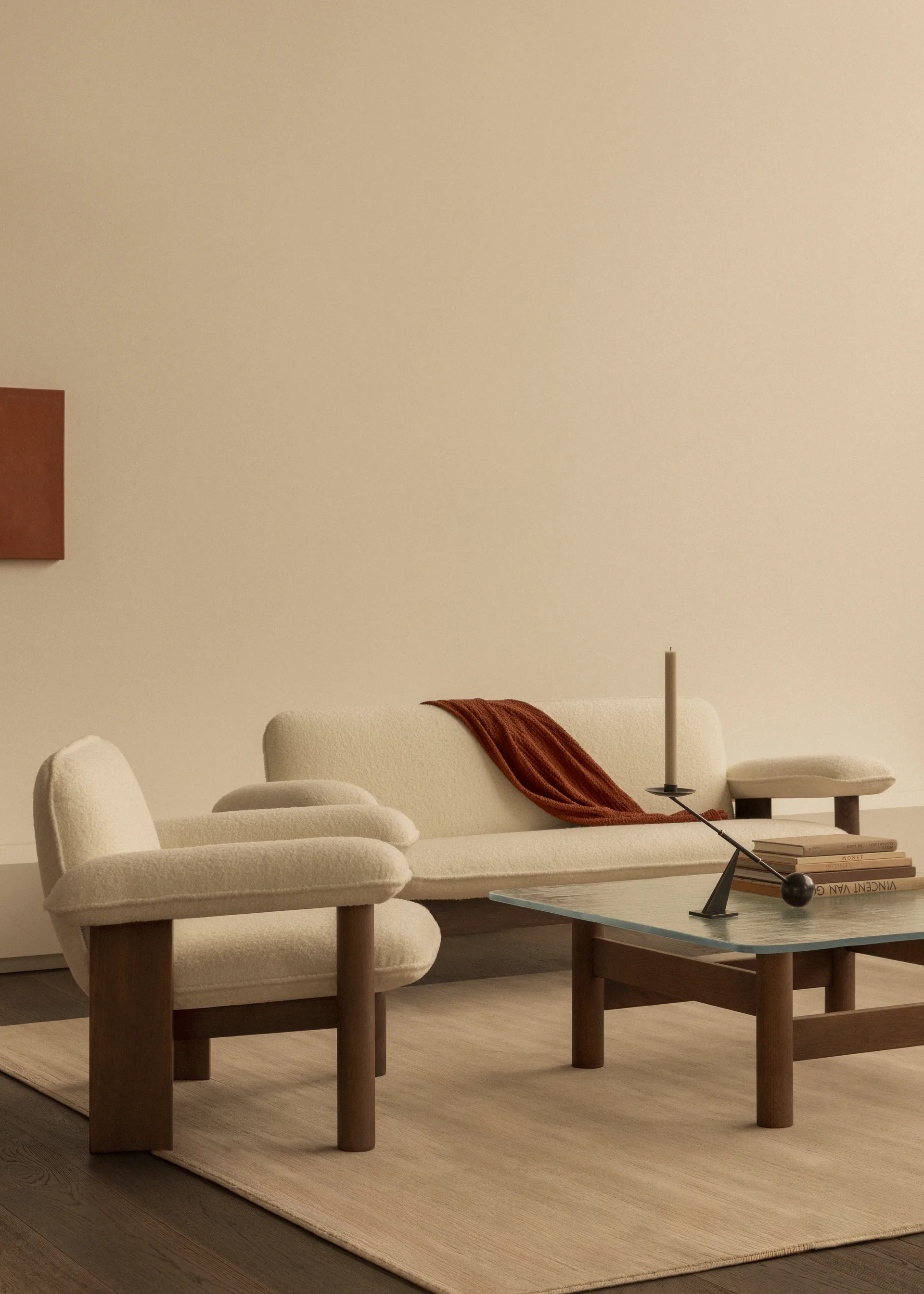 Brasilia armchair low back, Walnut-Cabanon Soft FCL7029-04 Audo Copenhagen