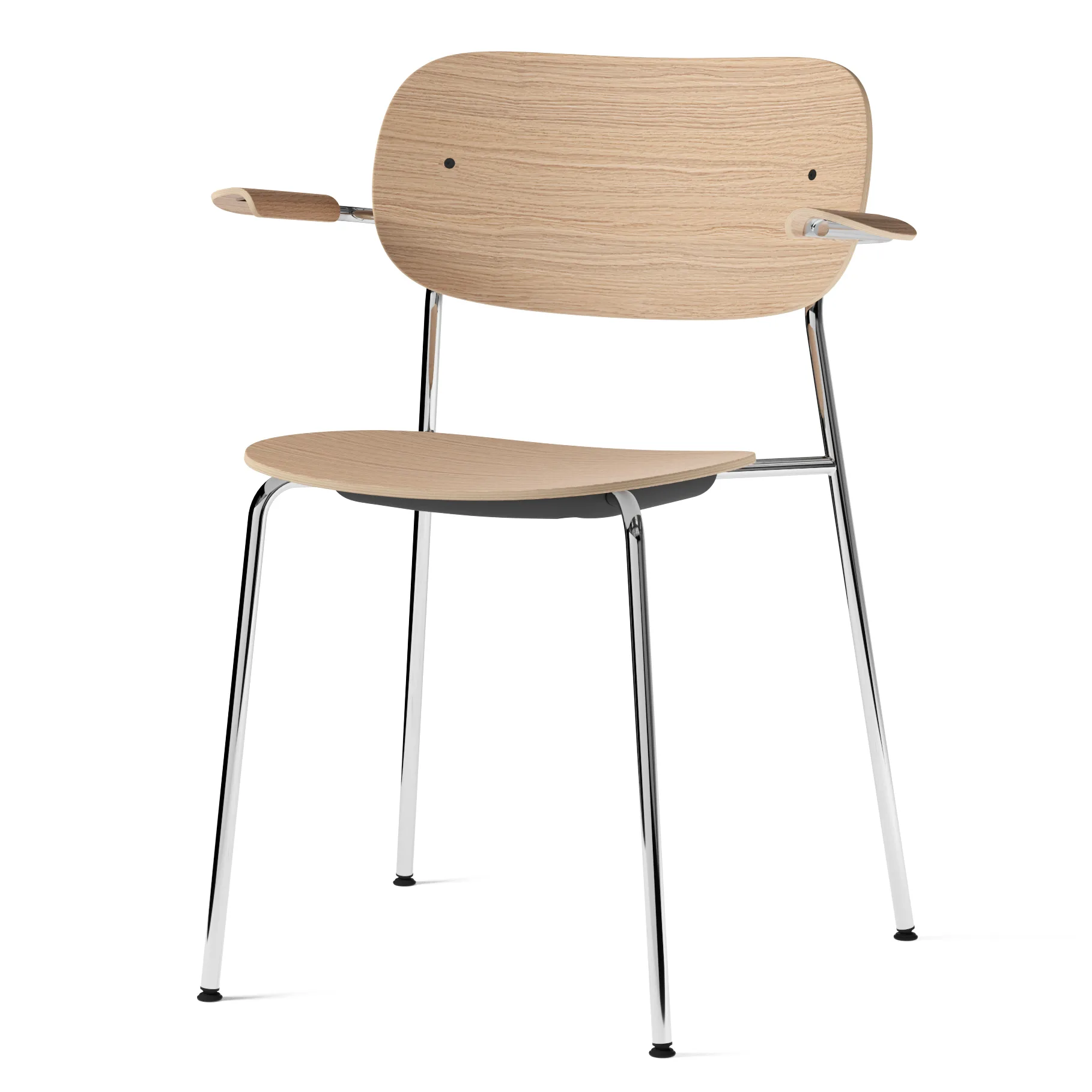 Co chair with armrest chromed legs, oak Audo Copenhagen