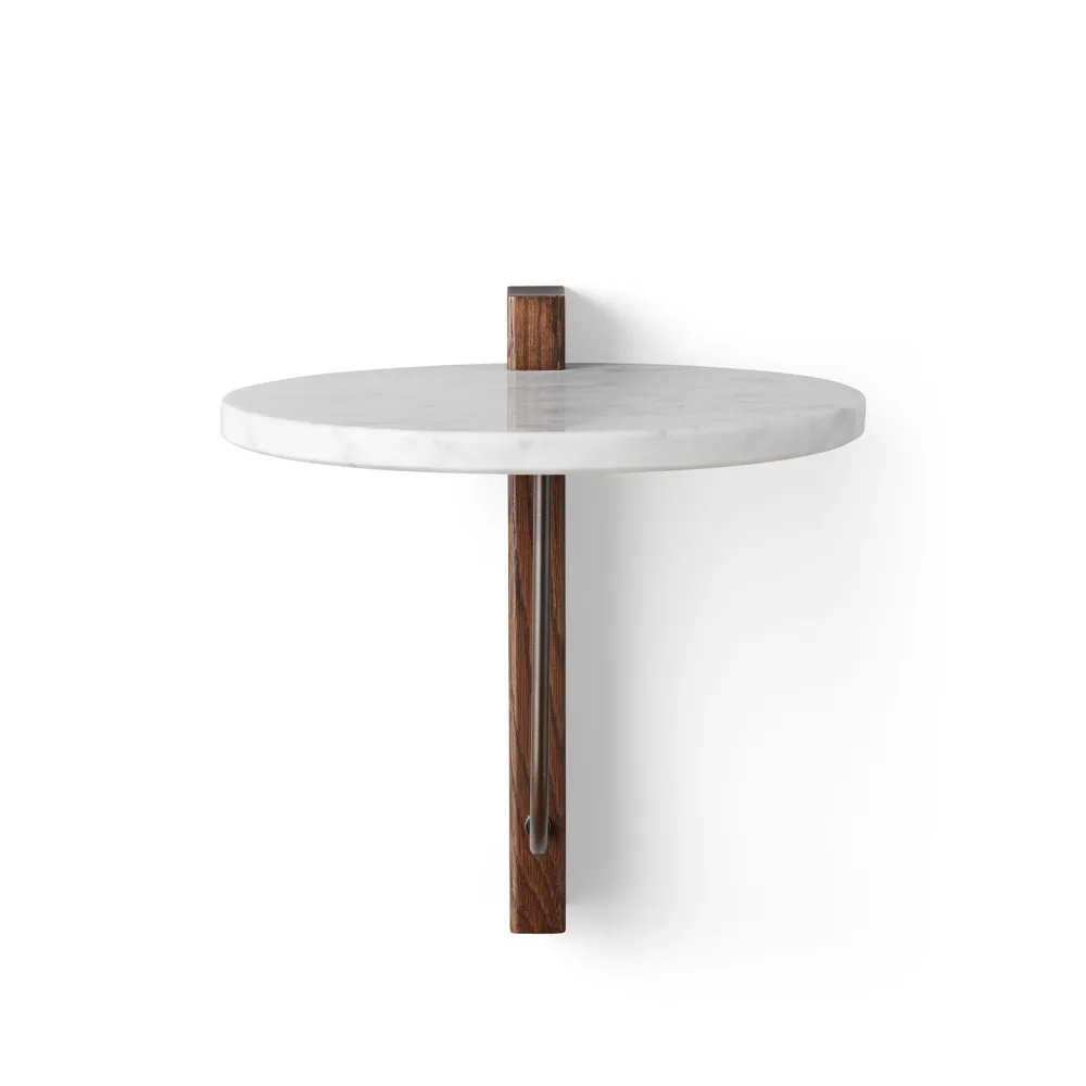 Corbel shelf, Marble carrara, dark stained oak Audo Copenhagen