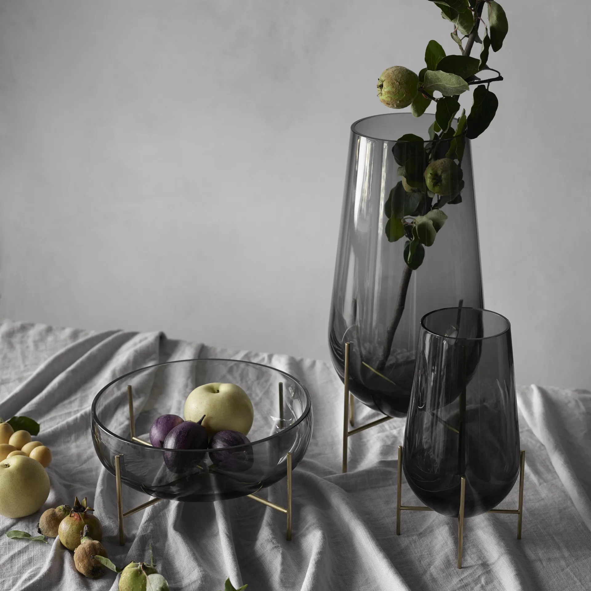 Échasse medium vase, smoke-coloured glass Audo Copenhagen