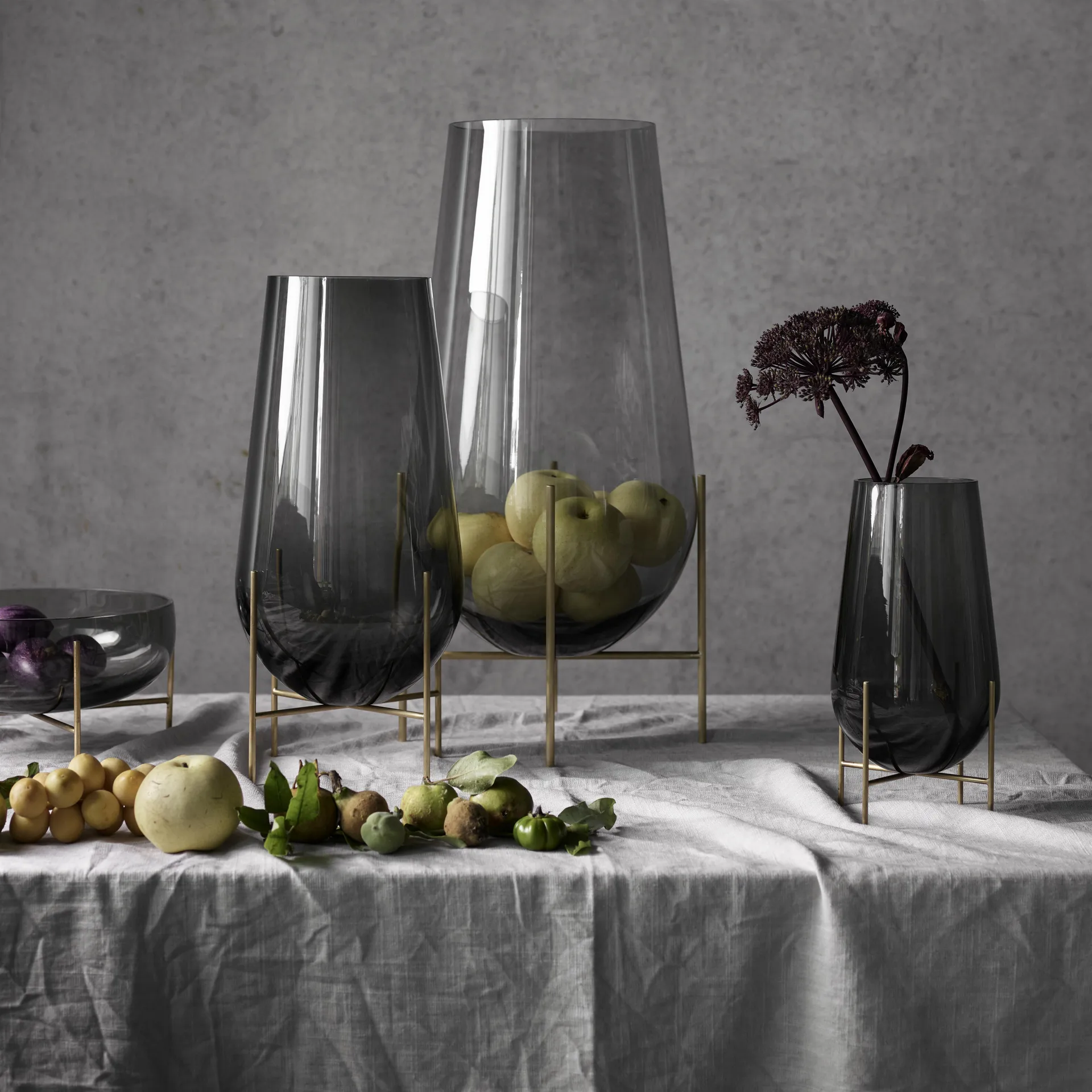 Échasse medium vase, smoke-coloured glass Audo Copenhagen