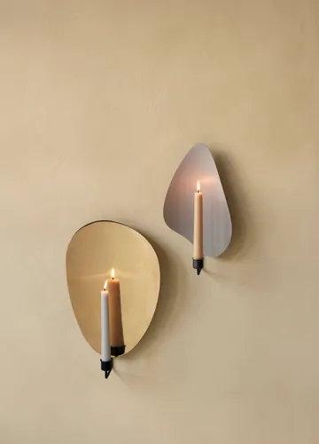 Flambeau candlestick wall 40 cm - Black-polished brass - Audo Copenhagen