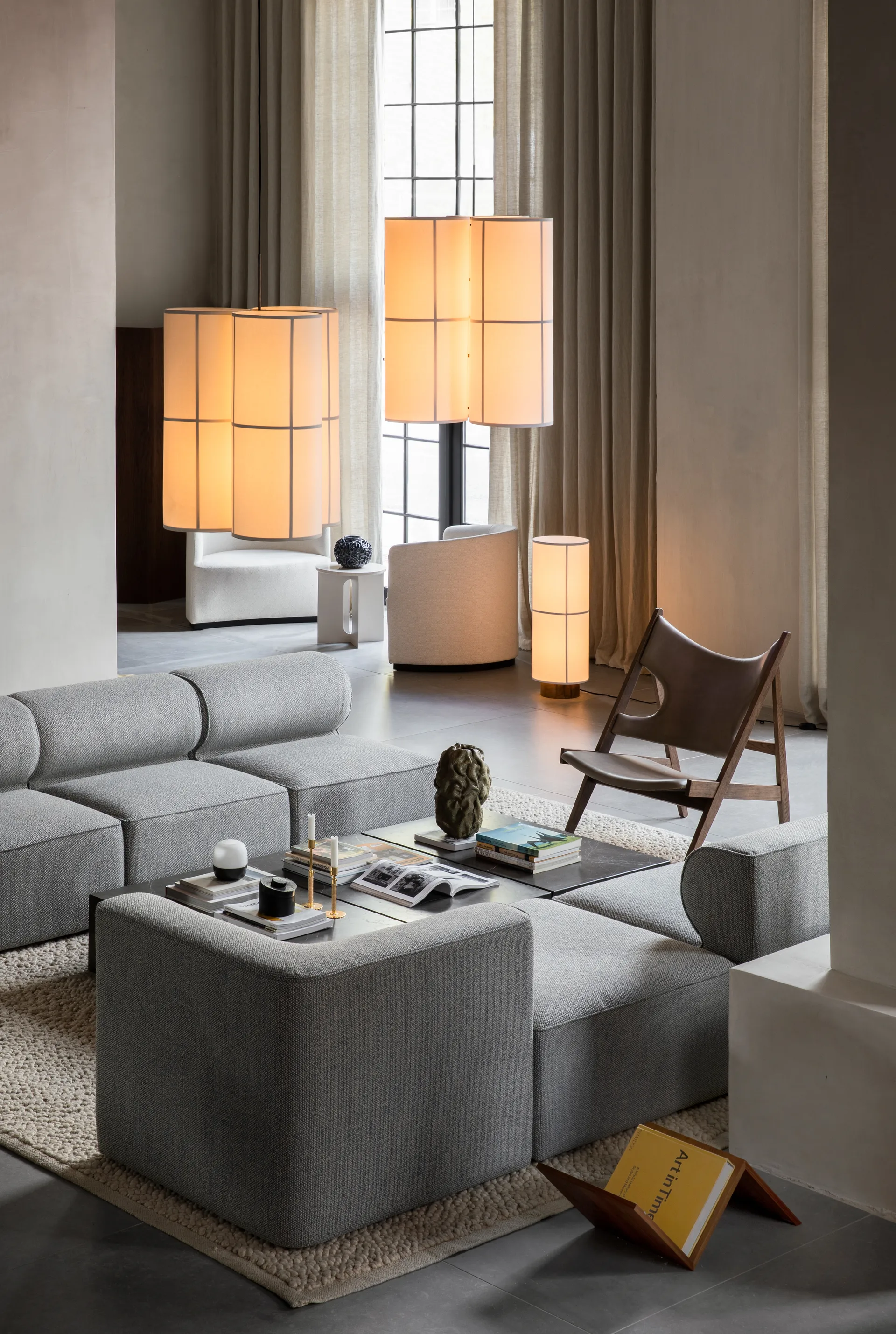 Knitting lounge armchair, Walnut-Logan Jasmine Audo Copenhagen