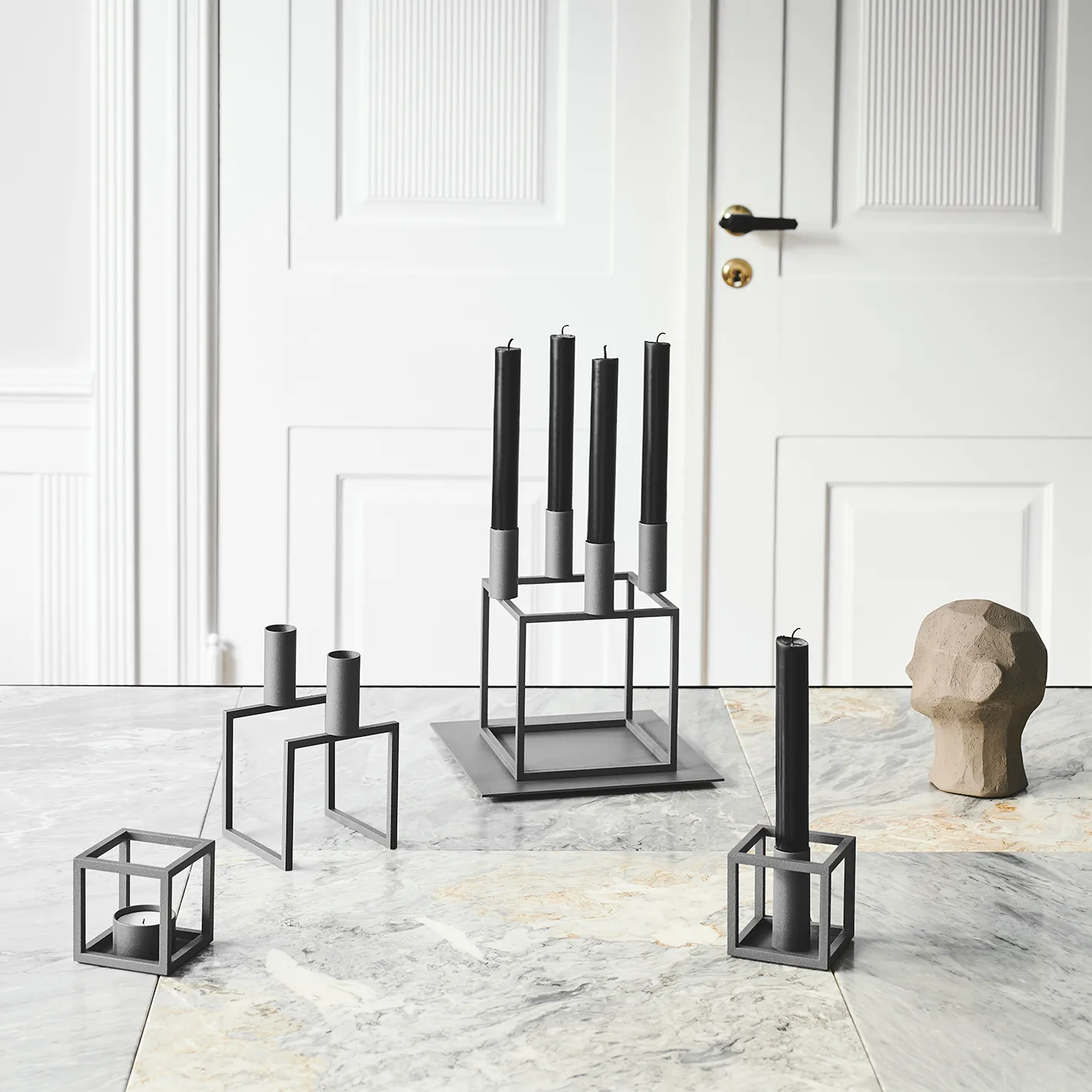 Kubus 1 candle holder, grey Audo Copenhagen