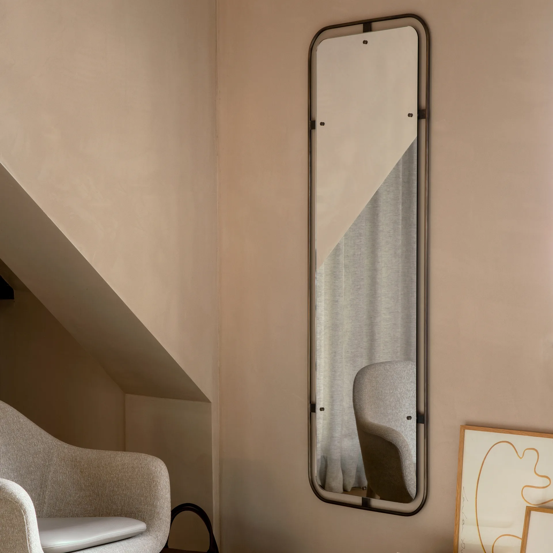 Nimbus mirror rectangular, Bronzed brass Audo Copenhagen