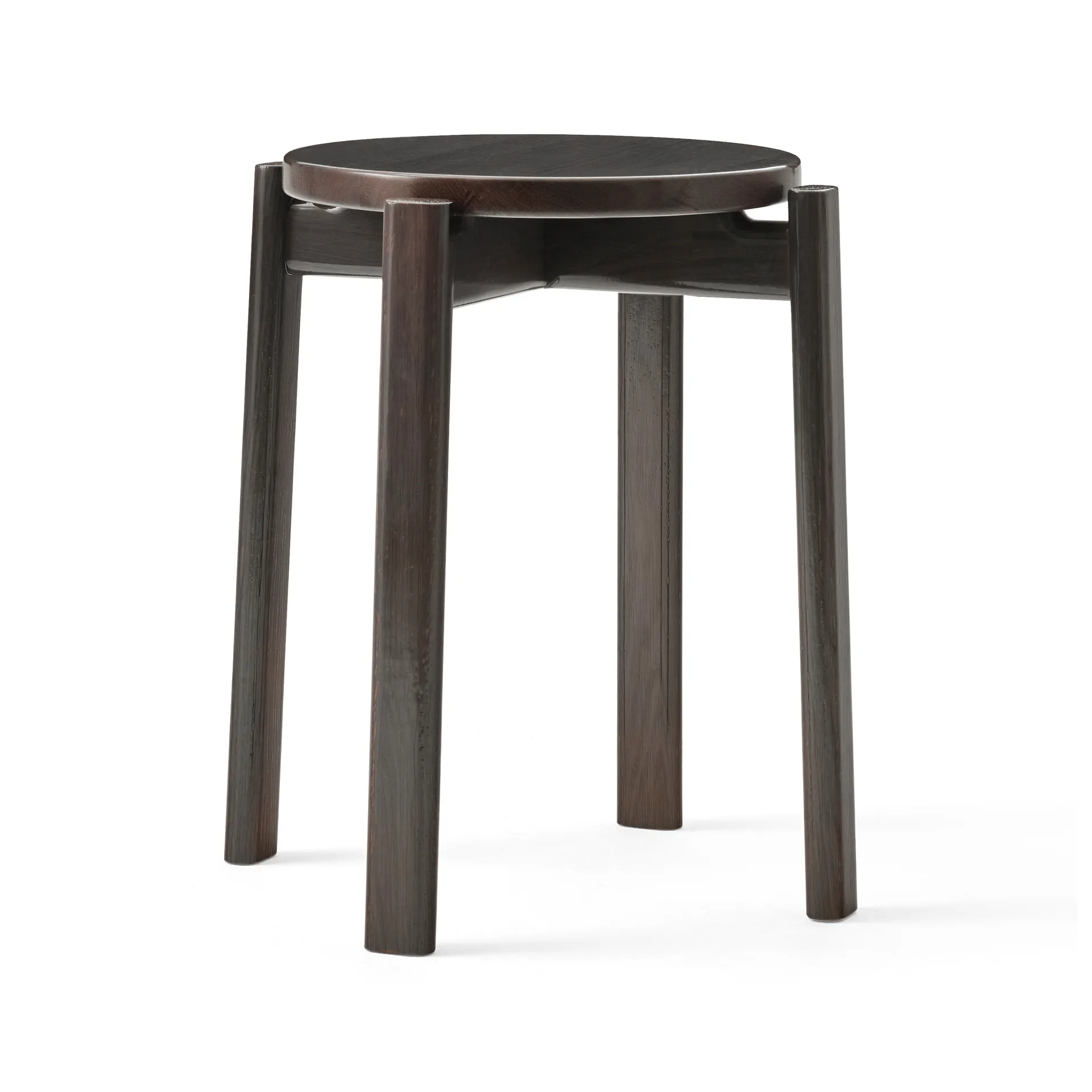Passage round stool, Dark lacquered oak Audo Copenhagen