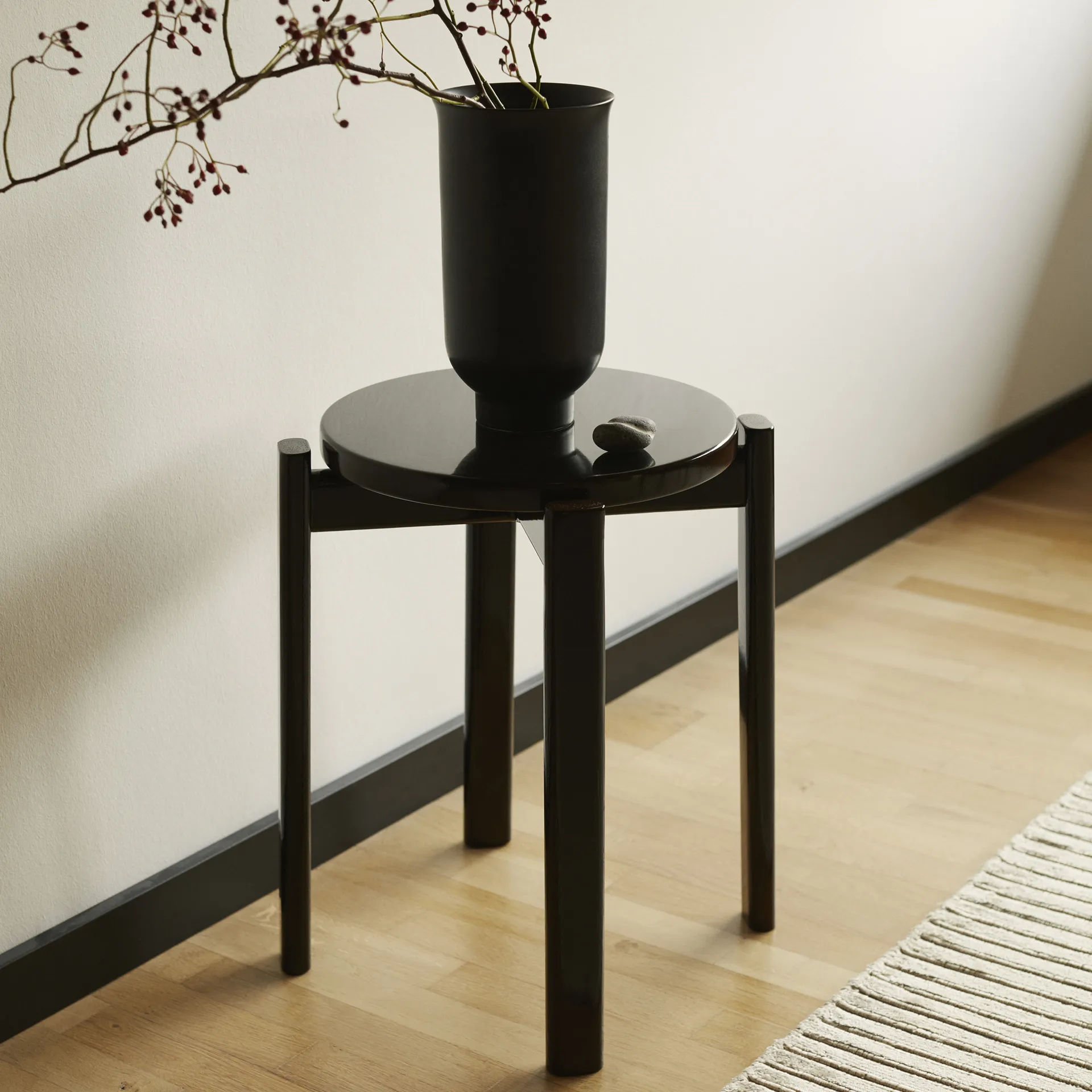 Passage round stool, Dark lacquered oak Audo Copenhagen