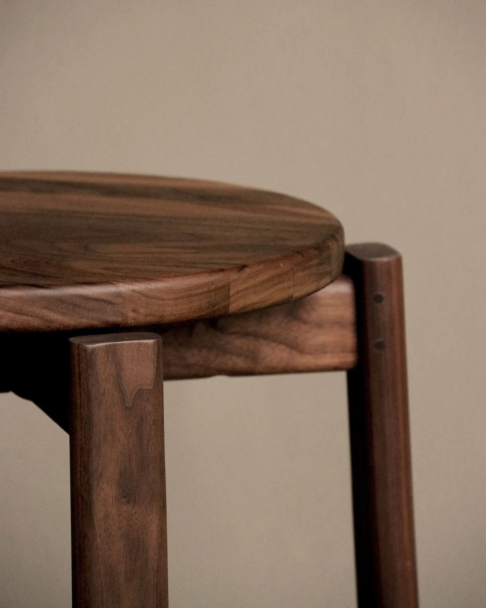 Passage round stool, Dark stained oak, Ø42.5x47.5 cm Audo Copenhagen