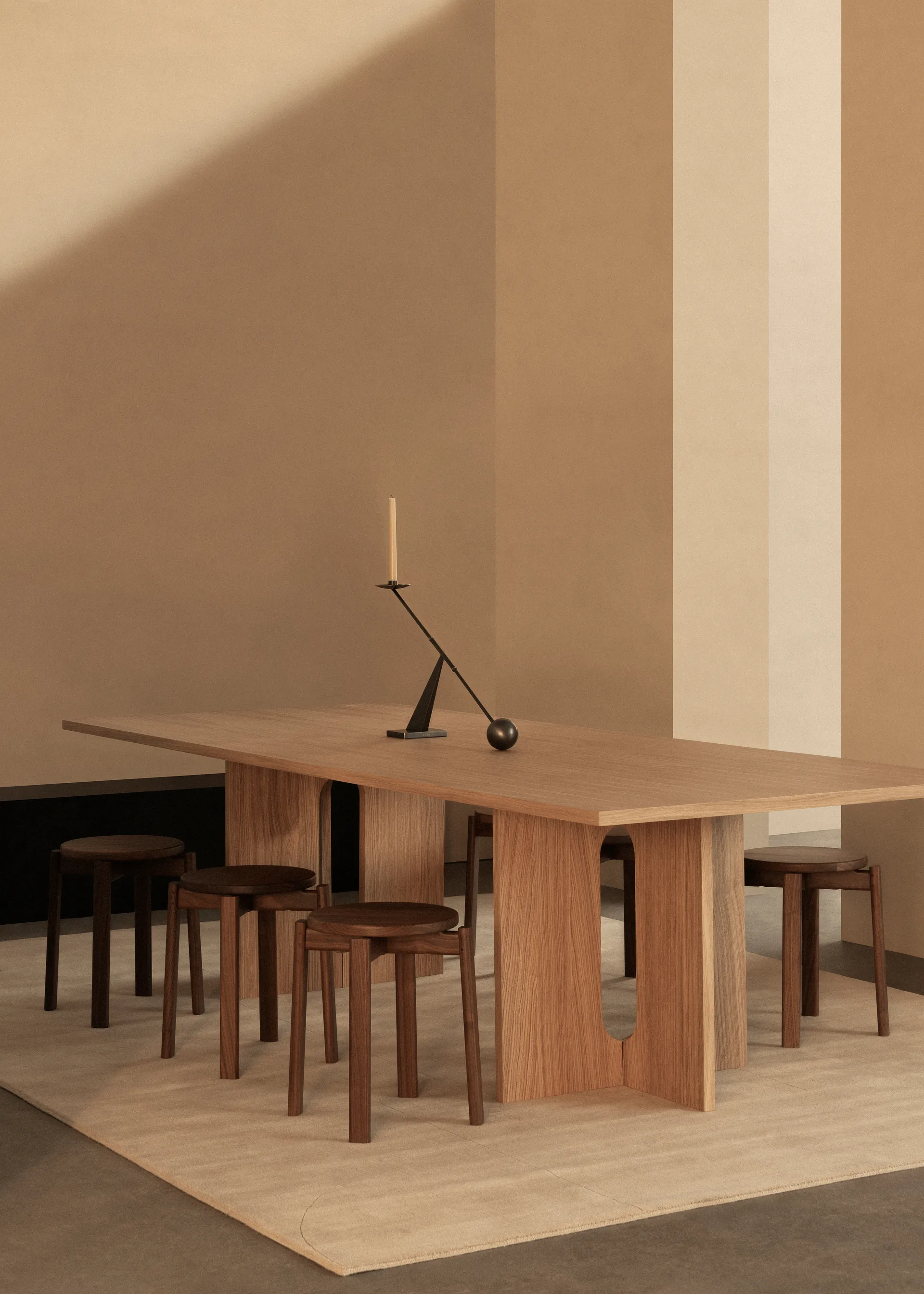 Passage round stool, Dark stained oak, Ø42.5x47.5 cm Audo Copenhagen