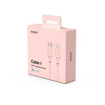 Cable 1 USB C to Lightning charging cable 2m - New Pink - Avolt