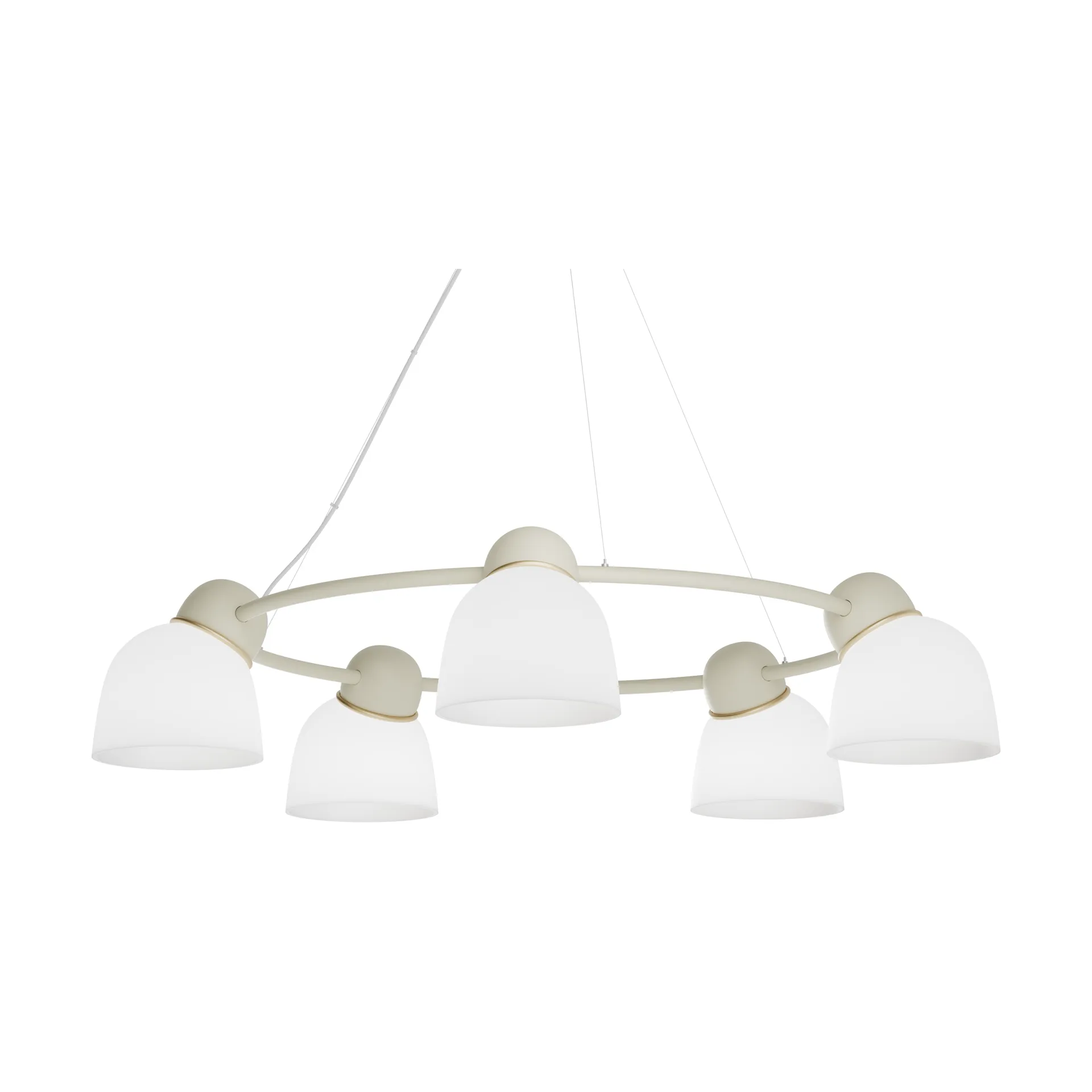 Bird chandelier Ø95.3 cm, Sand-brass-opal glass Belid