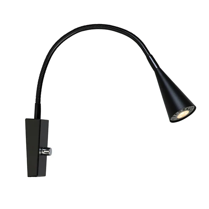 Ledro wall lamp, matte black Belid