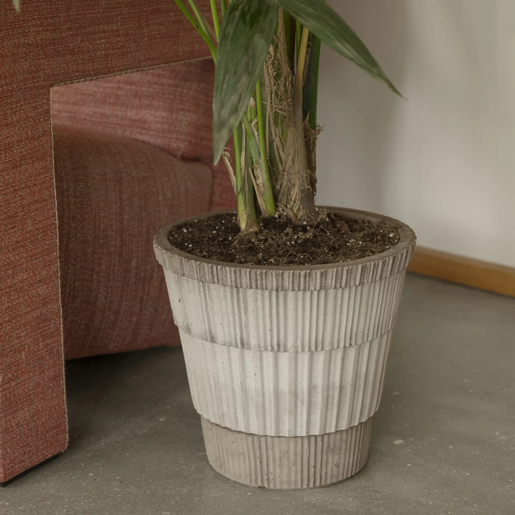 Atlas raw pot with saucer, Grey, Ø21 cm Bergs Potter