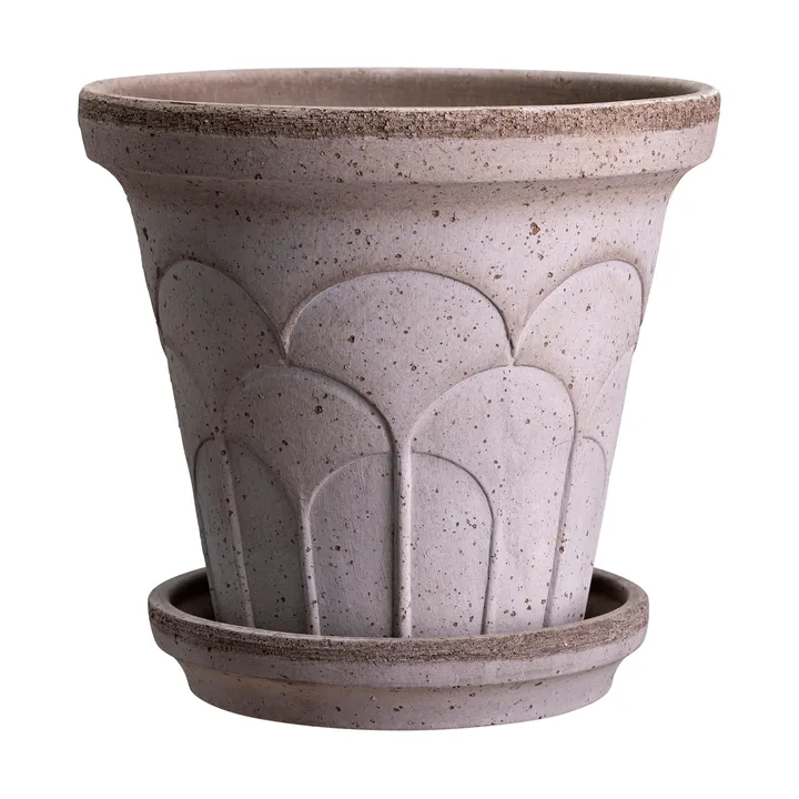 Fleur pot with saucer, 2 pieces - Grey, Ø25 cm - Bergs Potter