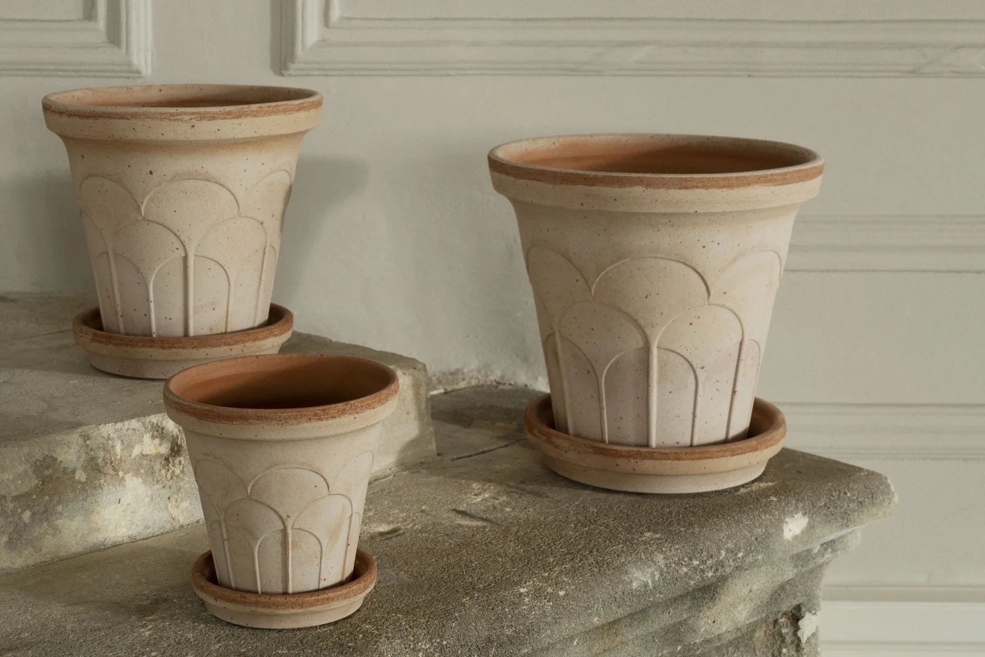 Fleur pot with saucer, 2 pieces, Pink, Ø21 cm Bergs Potter