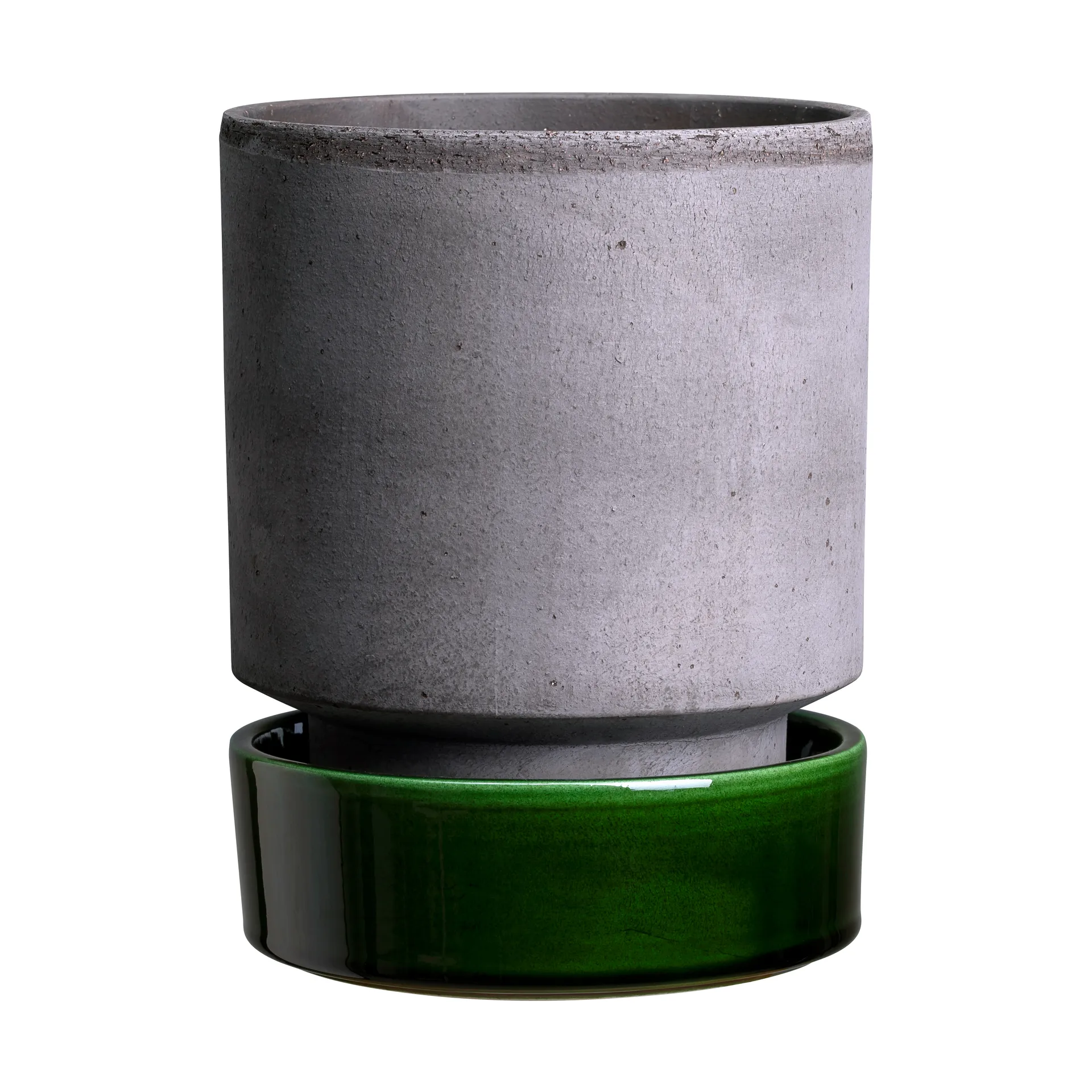 Hoff plant pot, Ø14 cm, Raw Grey-Emerald Green (grey-green) Bergs Potter