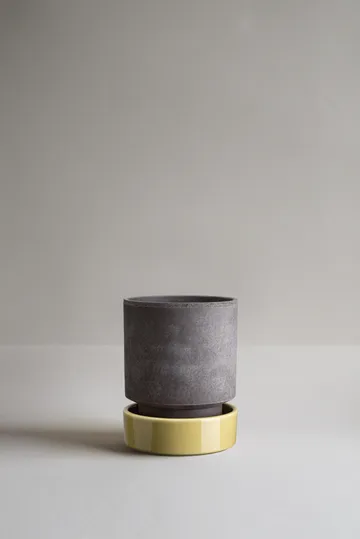 Hoff plant pot - Ø14 cm, Raw Grey-Pale Yellow (grey-yellow) - Bergs Potter