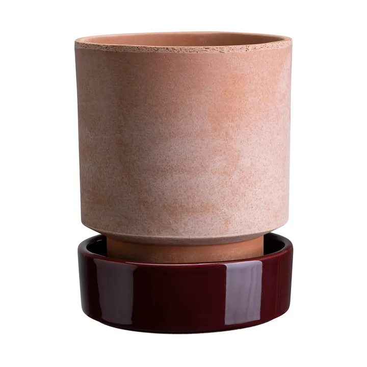 Hoff plant pot - Ø16 cm, Raw Rosa-Deep Burgundy  (pink-red) - Bergs Potter