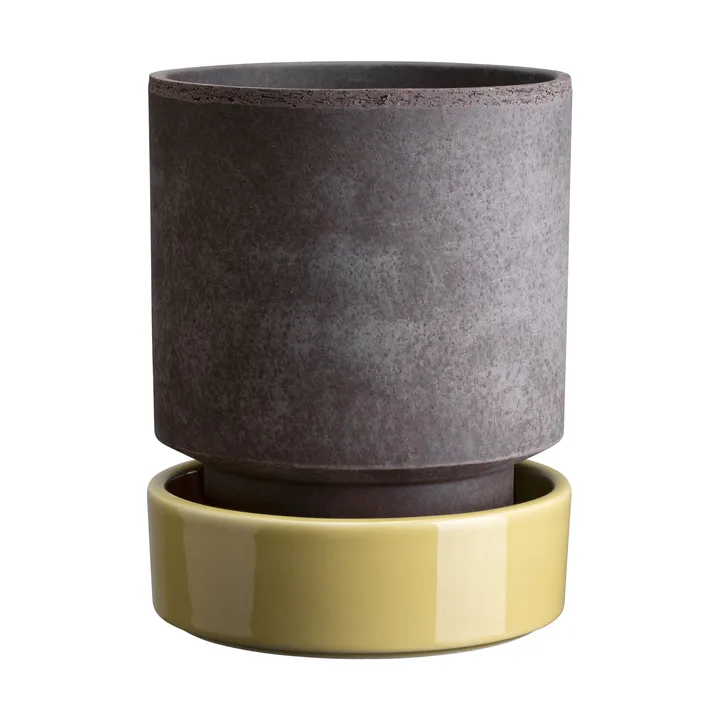 Hoff plant pot - Ø18 cm, Raw Grey-Pale Yellow (grey-yellow) - Bergs Potter