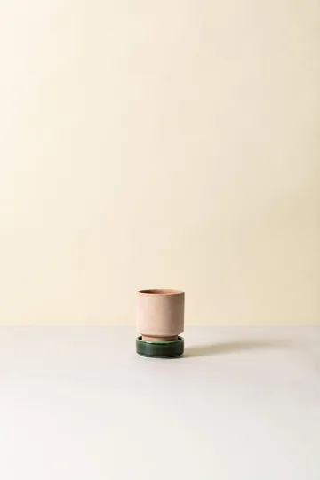 Hoff pot 2-pack - Ø8 cm, Raw Pink-Emerald Green - Bergs Potter