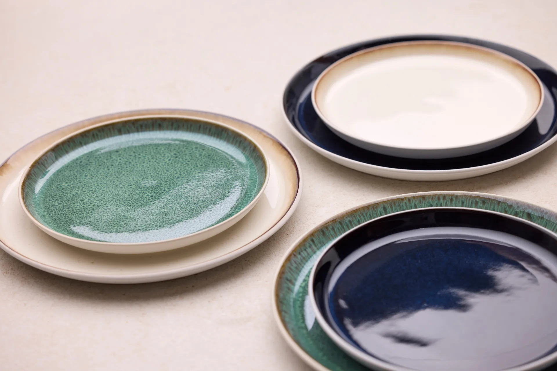 Bitz plate gastro Ø 21 cm, White-green Bitz