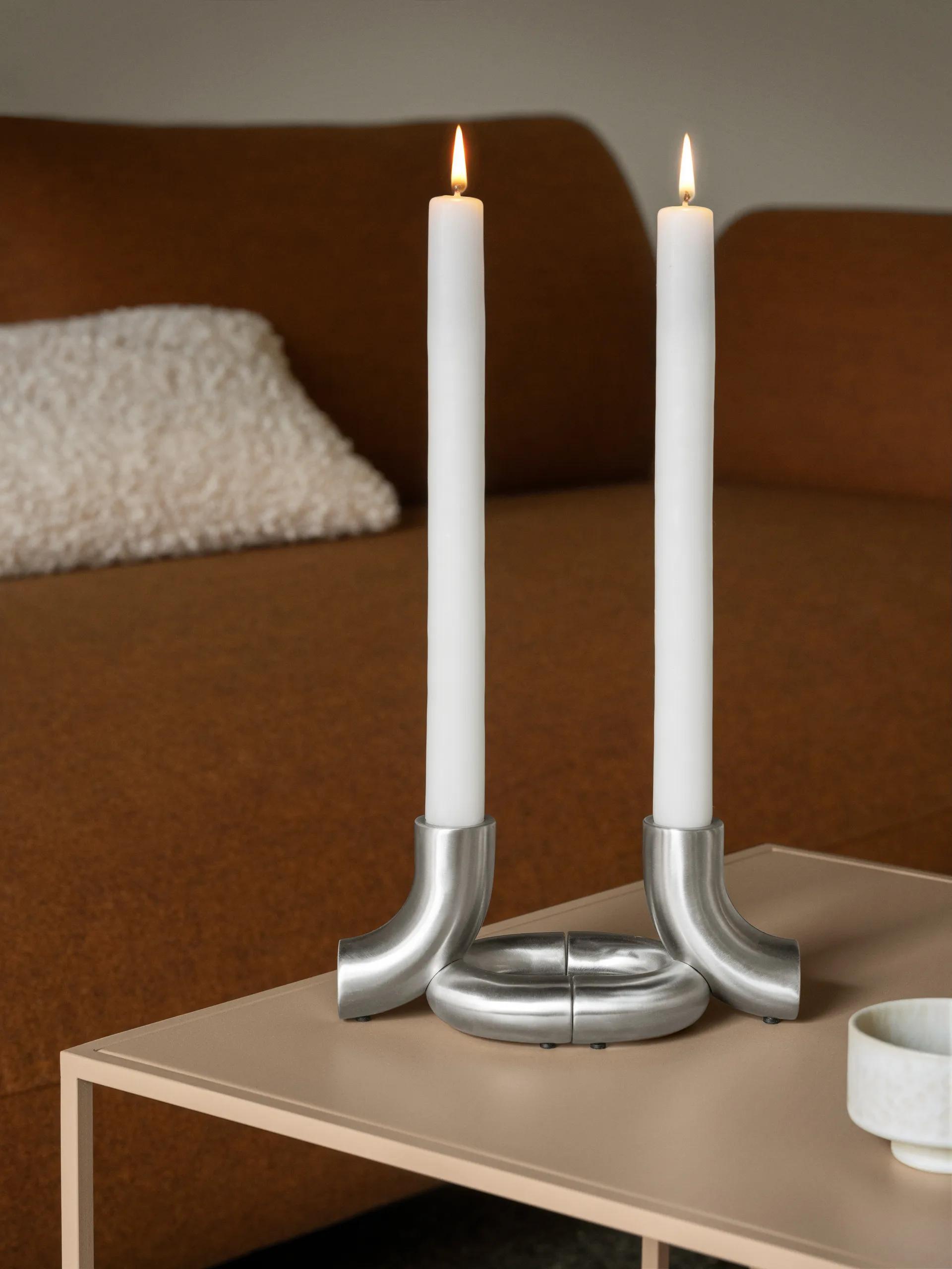 Doodle candle holder, Matte stainless steel blomus