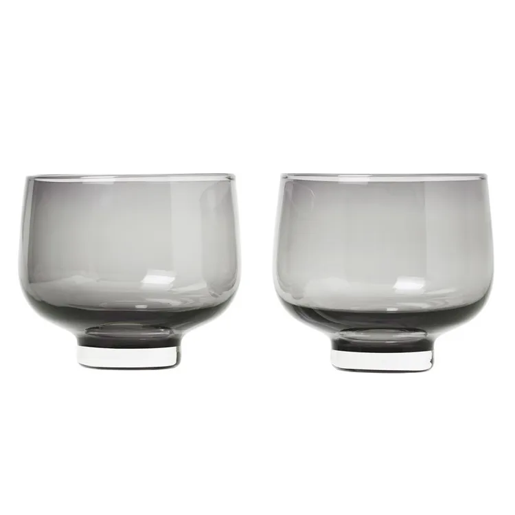 Flow tumbler glass 22 cl 2-pack, Smoke blomus