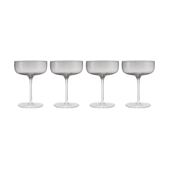 Fuumi champagne glass Coupe 28 cl 4-pack - Smoke-clear - blomus