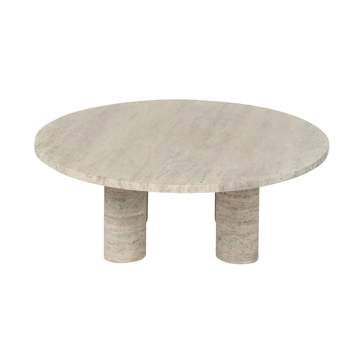 Volos coffee table L Ø75 cm, Travertine blomus