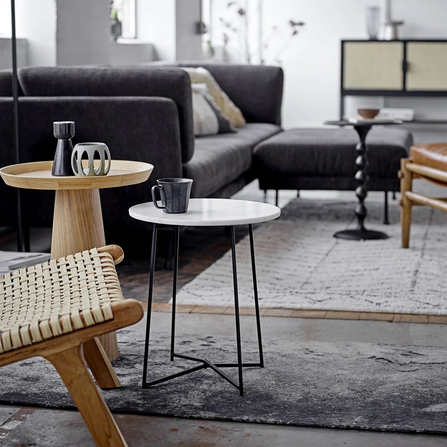 Anou side table Ø30.5 cm, white Bloomingville