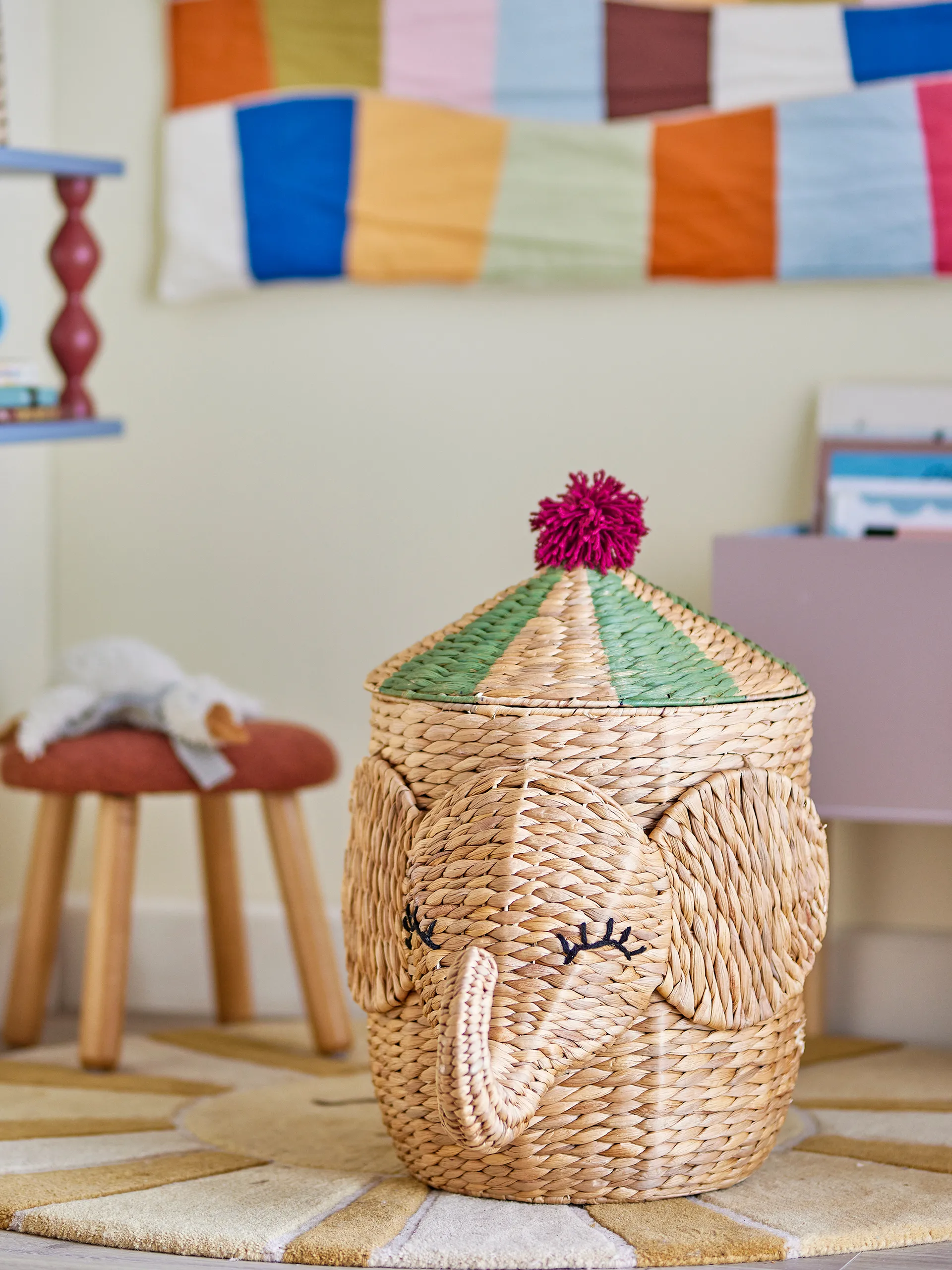 Bobo basket with lid 35x50 cm, Natural Bloomingville