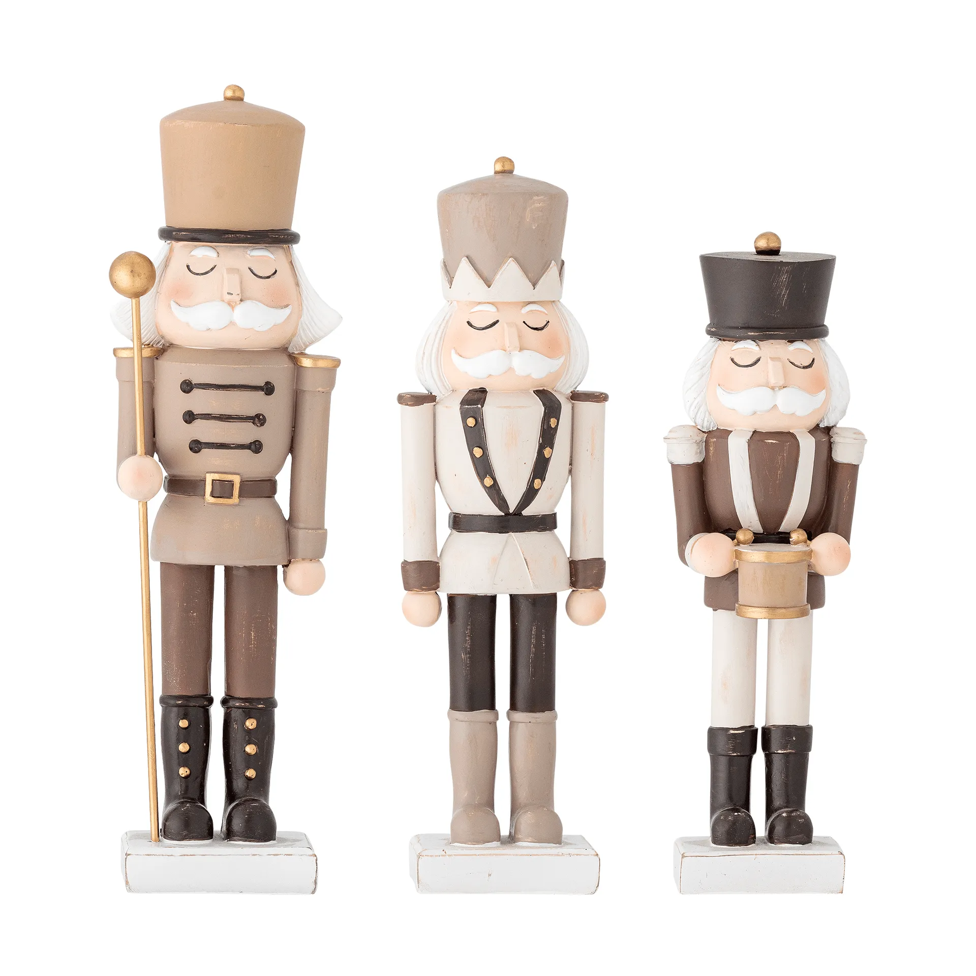 Darryl nutcracker Christmas decoration, Brown, 3 pieces Bloomingville