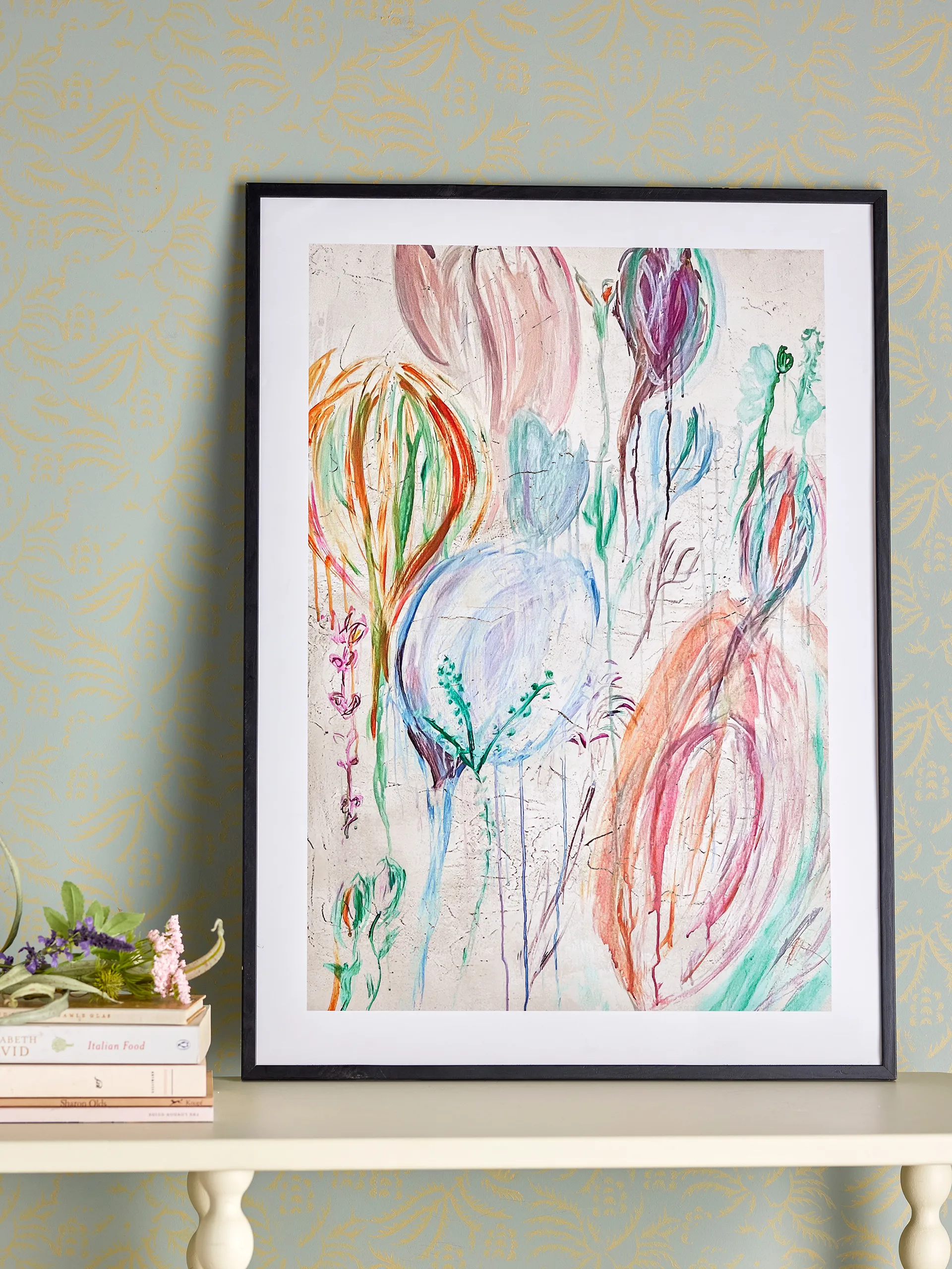 Francine painting 52x72 cm, Black frame Bloomingville