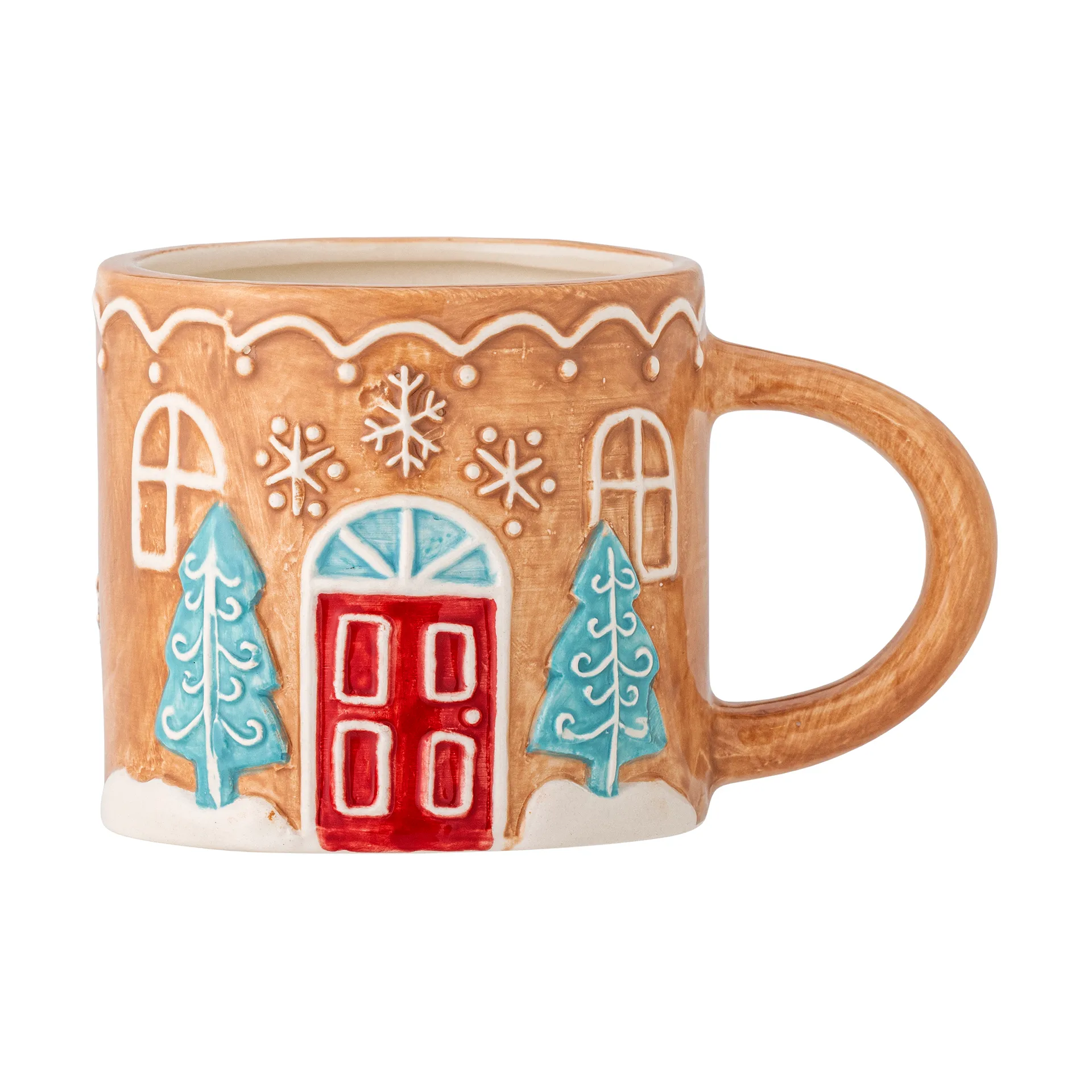 Ginnie mug 29 cl, Brown-white Bloomingville