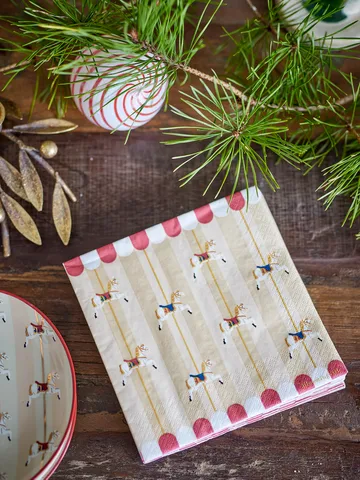 Merry-go-round napkin 33x33 cm 20-pack - Nature - Bloomingville