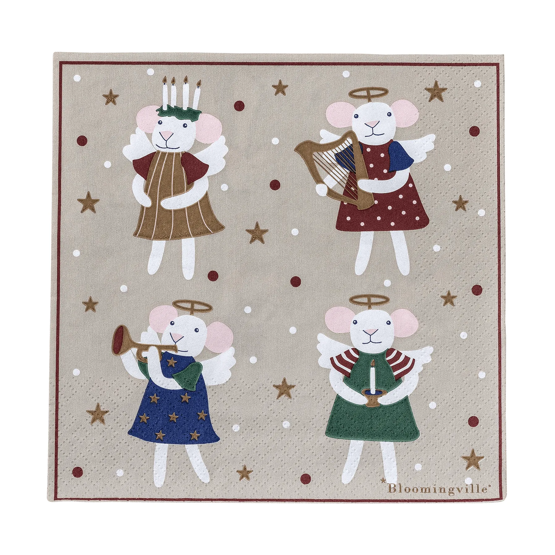 Peo paper napkin, Multi, 33x33 cm Bloomingville