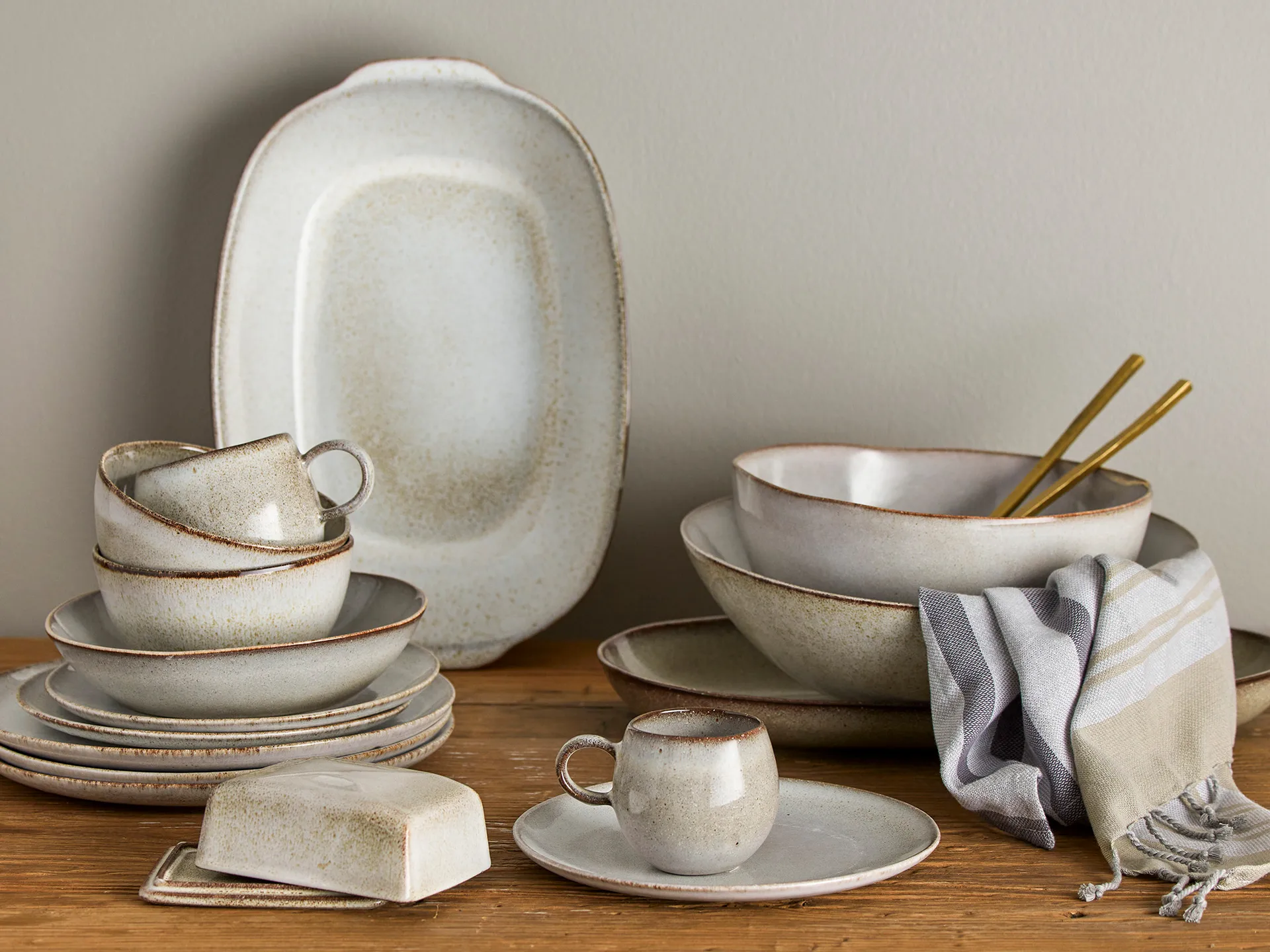 Sandrine breakfast set 12 pieces, Natural Bloomingville
