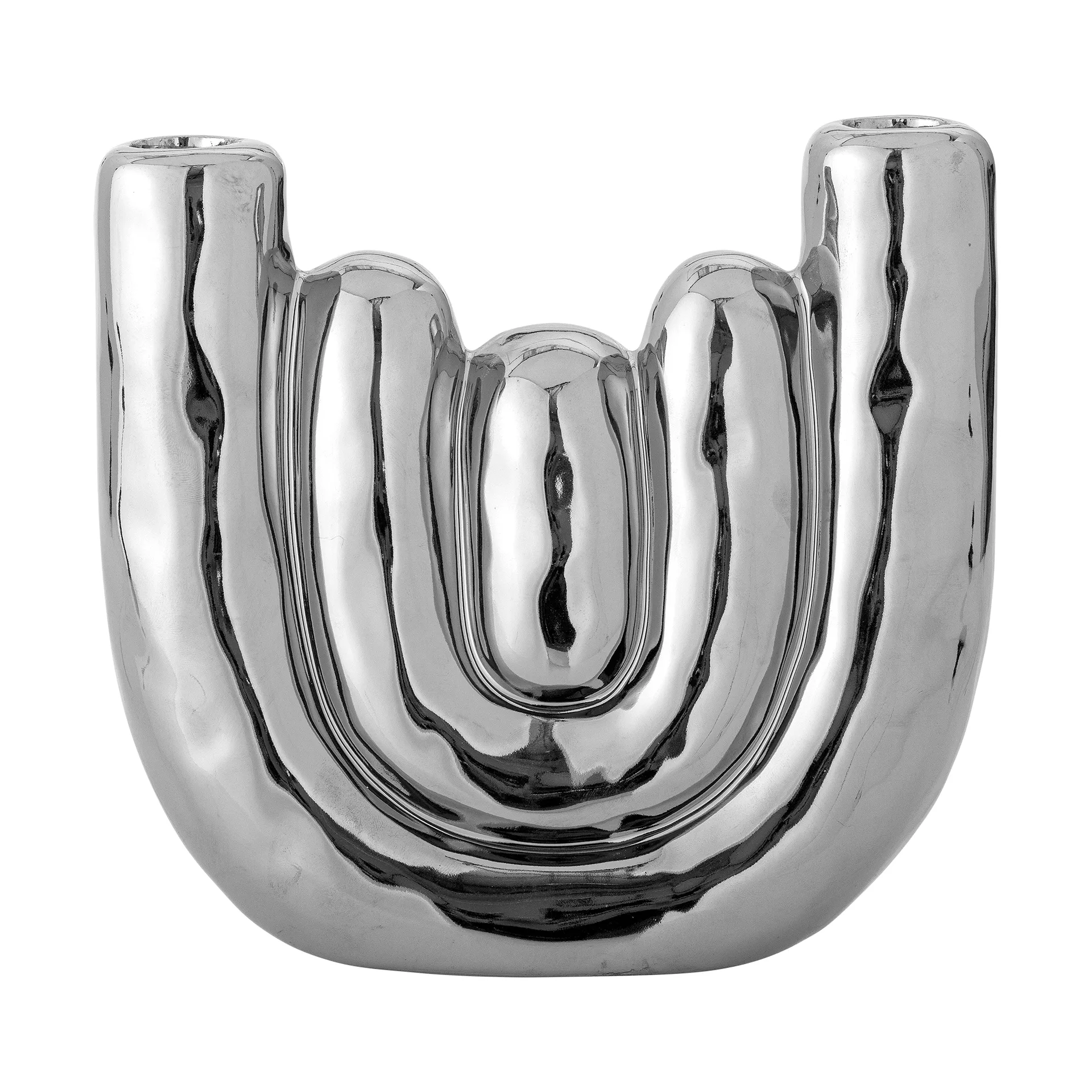 Shine candleholder, Silver, 18.5x17.5 cm Bloomingville