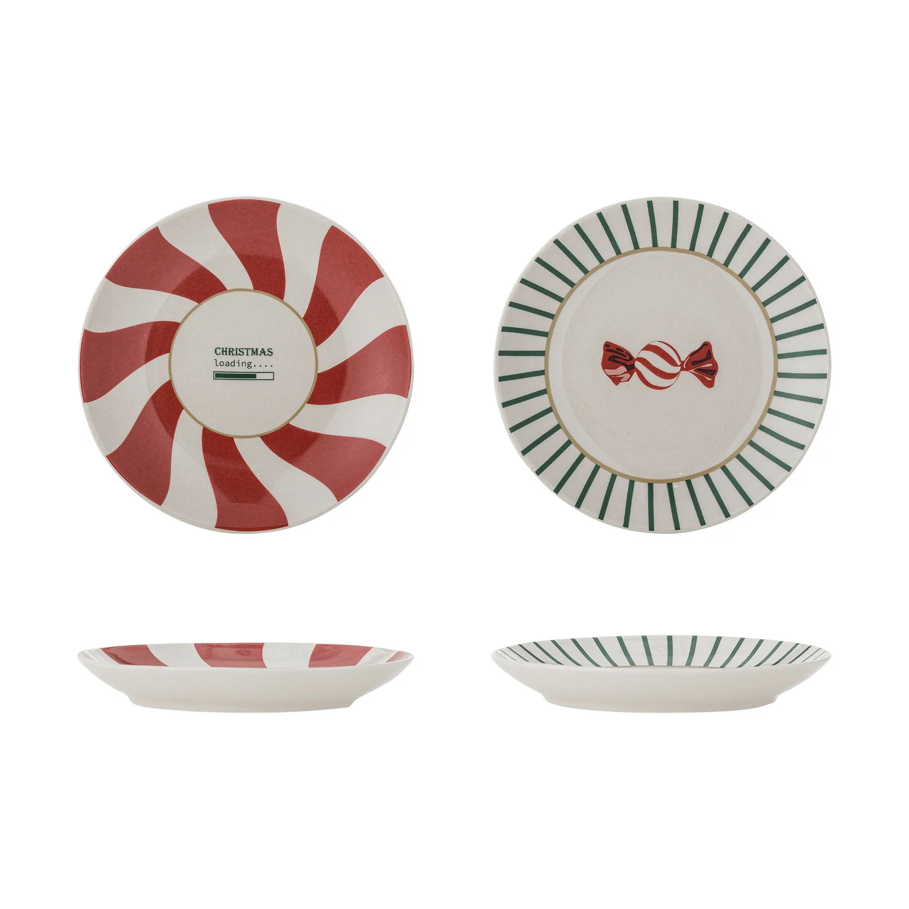 Yule side plate, Red-green, 2 pieces, Ø12.5 cm Bloomingville