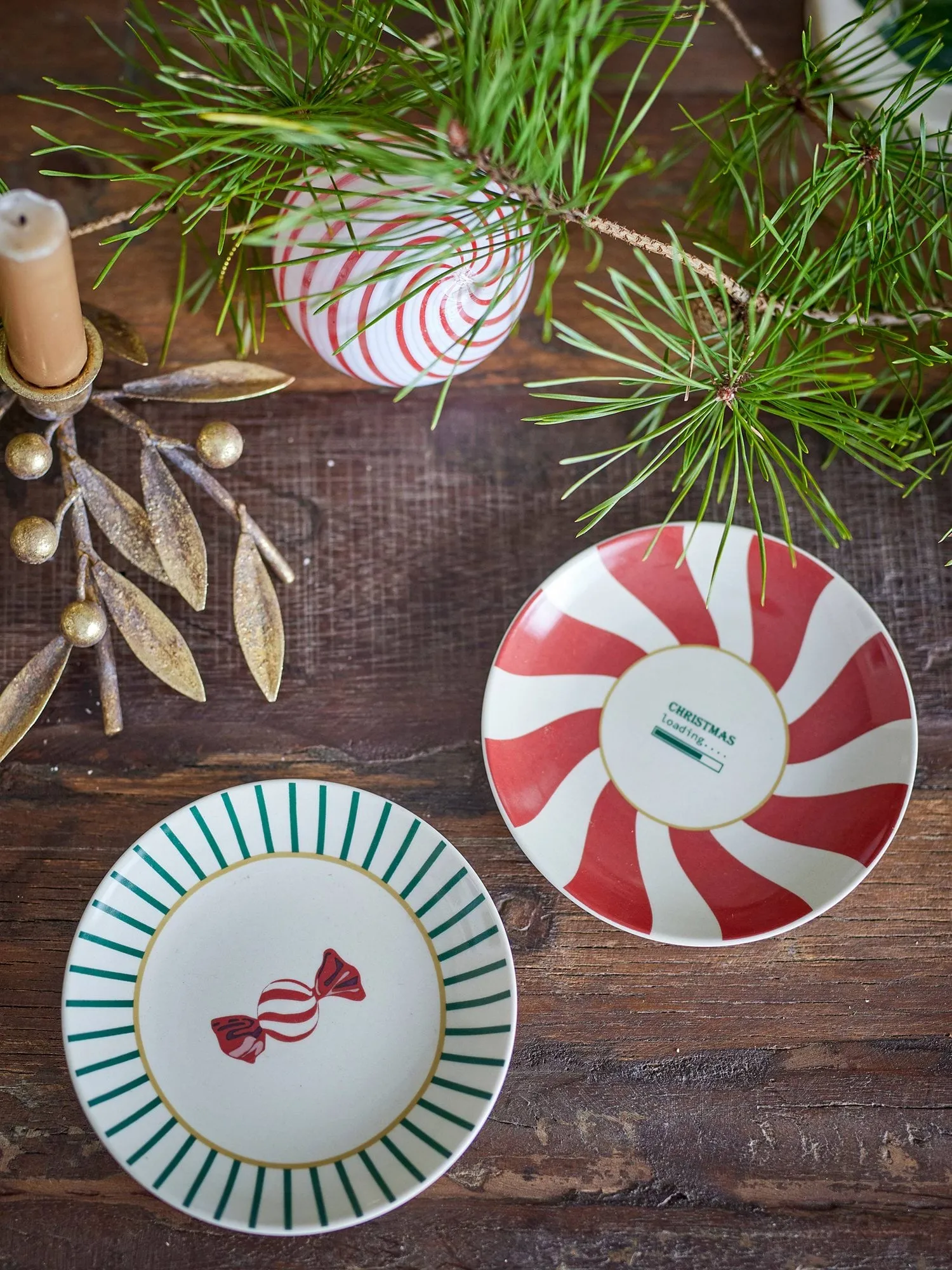 Yule side plate, Red-green, 2 pieces, Ø12.5 cm Bloomingville