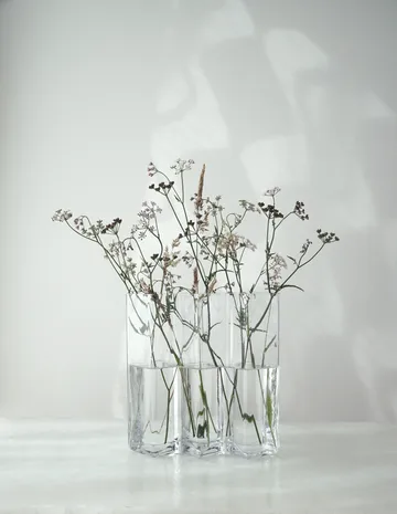 Row vase three chambers high - Clear - Born In Sweden